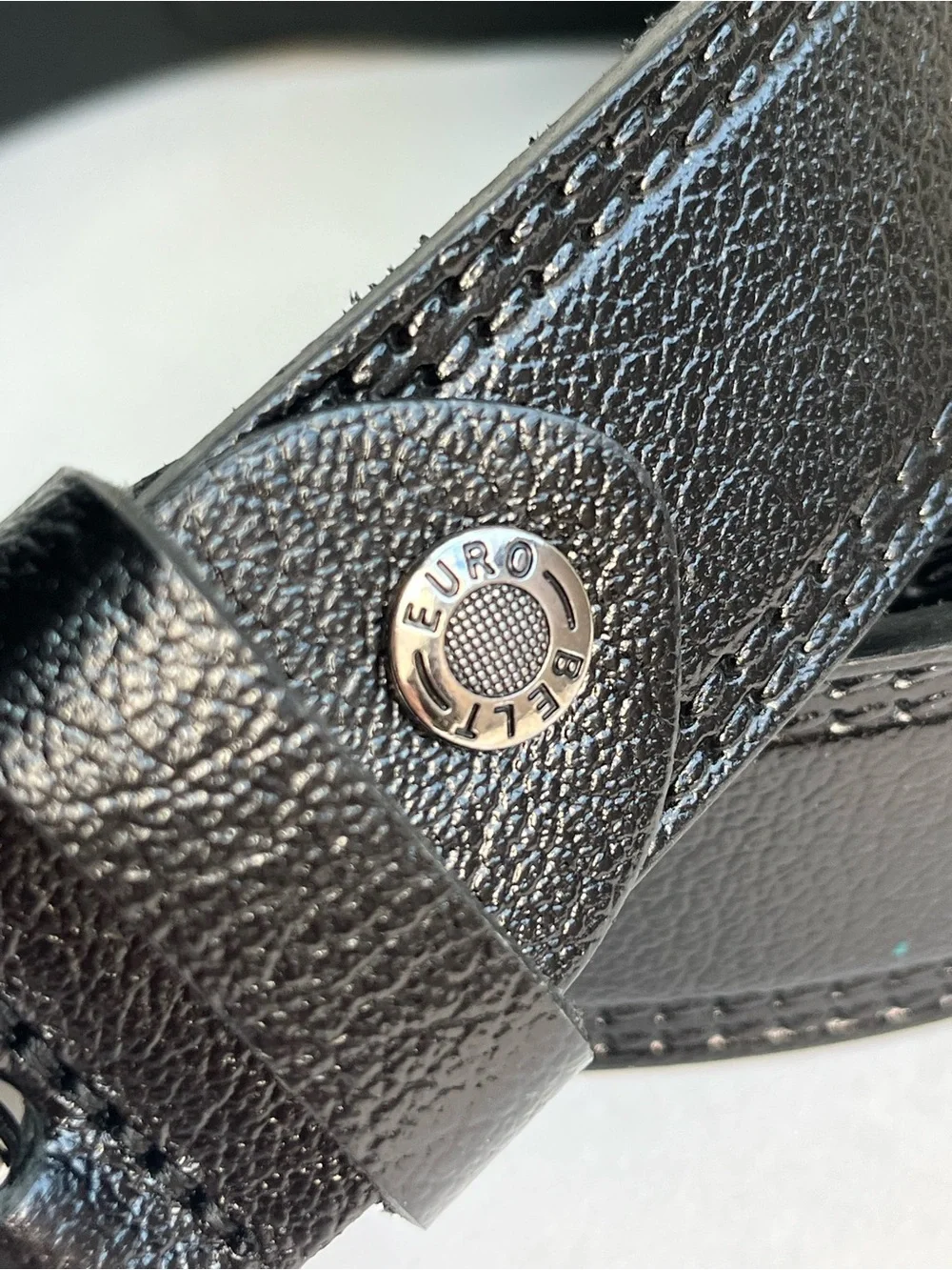 Euro Belt Men's Big Tall Black Leather Belt Size 145cm (48-52